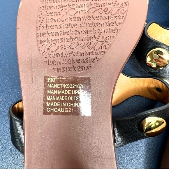 Kensie Manette Black Decorated Metal Slip On Sandal Size 6 - Picture 13 of 14